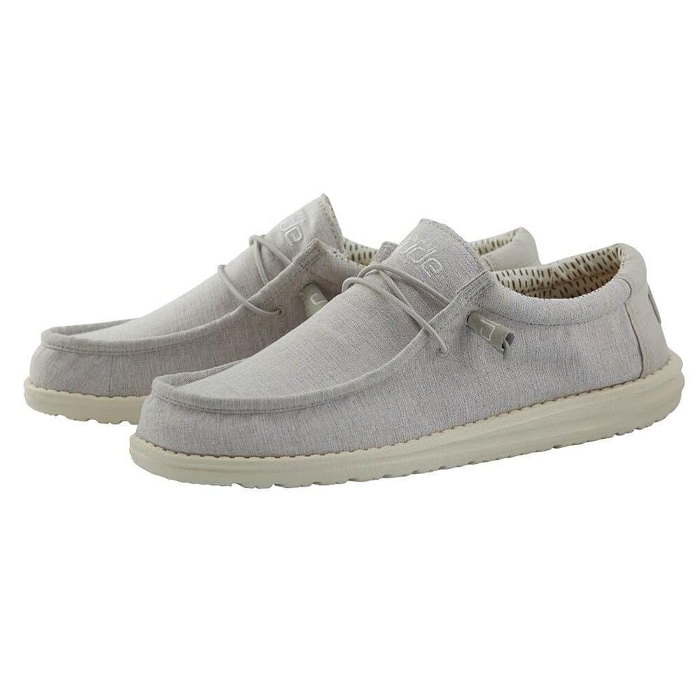 HEYDUDE Men’s Wally Chambray Grey Size 11 | Slip-On Loafers shoes , Lightweight